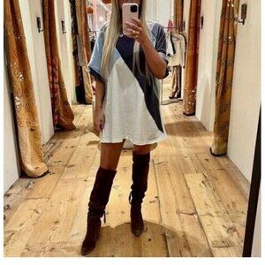 Free People We The Free Tee Patchwork Embroidered Pullover Oversized Top